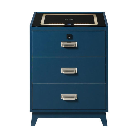 Picket House Furnishings -  Azura Nightstand with Electronic Features in Blue - A-13150-1-NS veiw 2