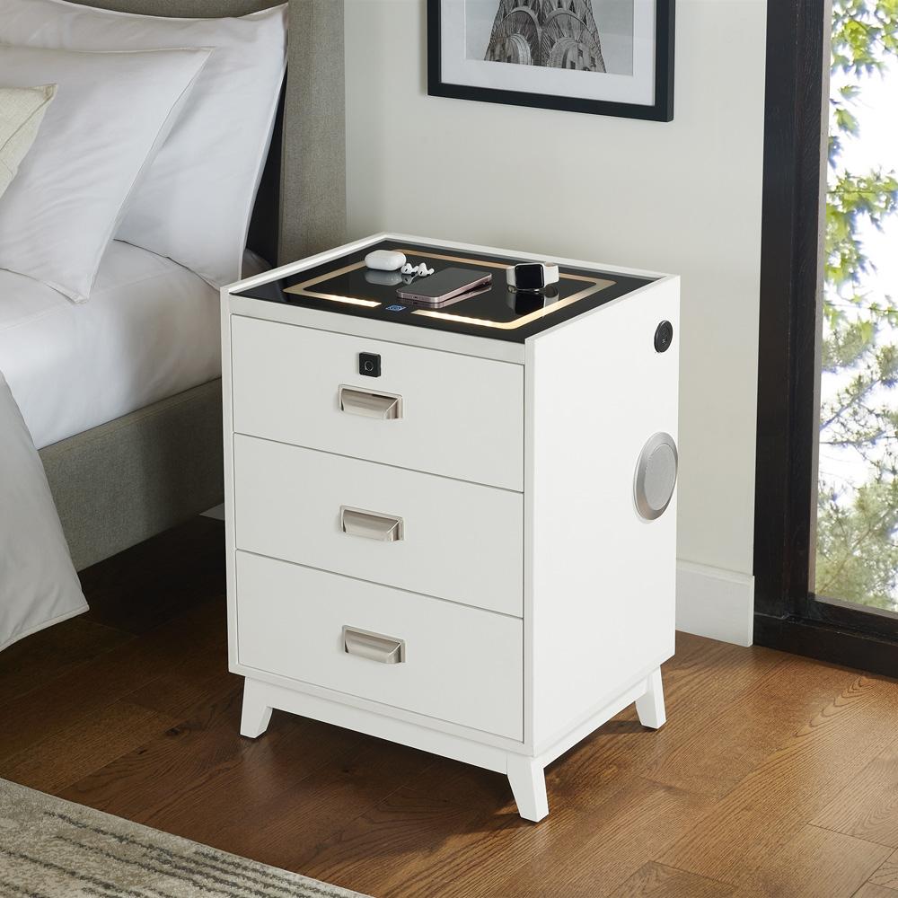 Picket House Furnishings -  Azura Nightstand with Electronic Features in White - A-13150-7-NS veiw 3