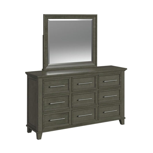 Picket House Furnishings -  Henrik Dresser and Mirror Set in Grey - B-13030-3-DRMR veiw 1