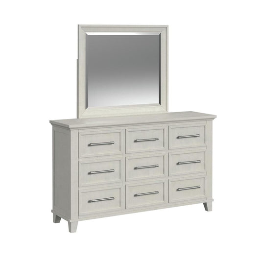 Picket House Furnishings -  Henrik Dresser and Mirror Set in Ivory - B-13030-7-DRMR veiw 1