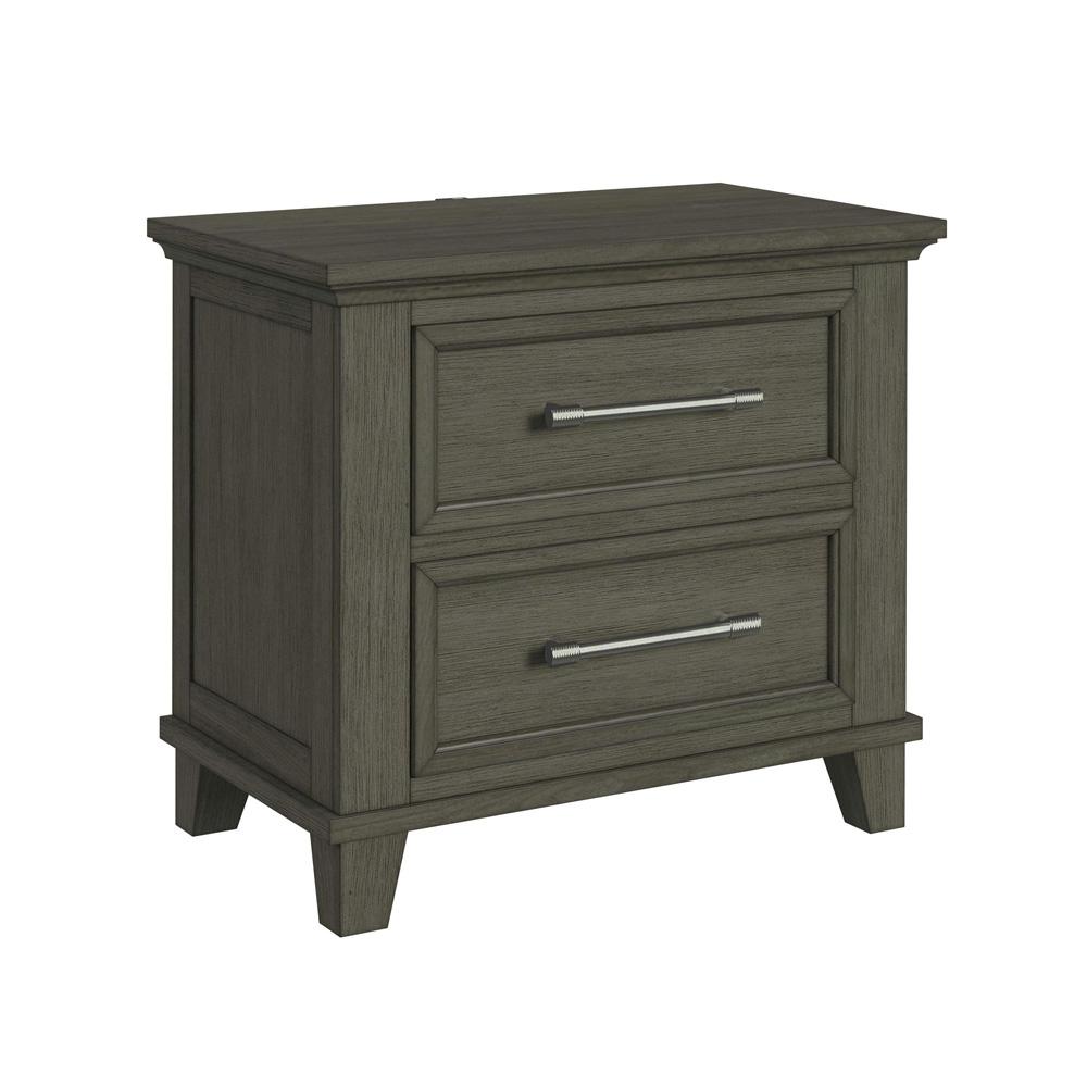 Picket House Furnishings -  Henrik 2-Drawer Nightstand with USB in Grey - B-13030-3-NS veiw 1