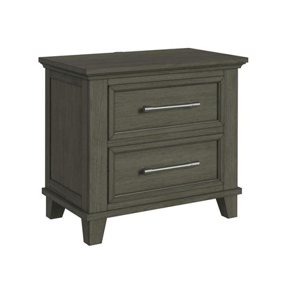 Picket House Furnishings -  Henrik 2-Drawer Nightstand with USB in Grey - B-13030-3-NS veiw 1