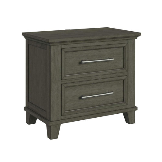 Picket House Furnishings -  Henrik 2-Drawer Nightstand with USB in Grey - B-13030-3-NS veiw 1
