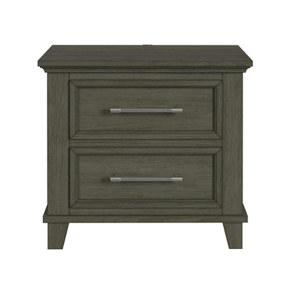 Picket House Furnishings -  Henrik 2-Drawer Nightstand with USB in Grey - B-13030-3-NS veiw 2