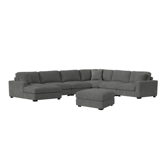 Picket House Furnishings -  Mesa 7PC Sectional Set with LHF Chaise in Steno Charcoal - U-8540-9442-LCSE-7PC veiw 1