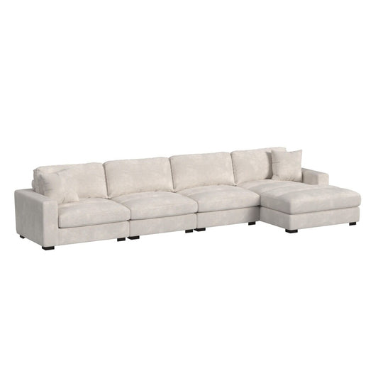 Picket House Furnishings -  Mesa 4PC Sectional Set with RHF Chaise in Steno Beige - U-8540-9440-RCSE-4PC veiw 1