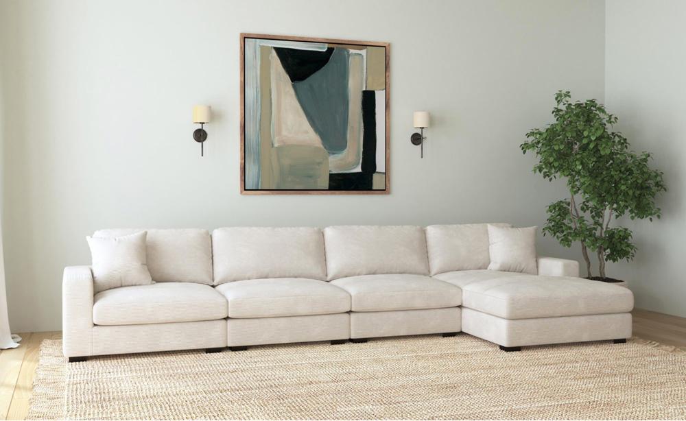 Picket House Furnishings -  Mesa 4PC Sectional Set with RHF Chaise in Steno Beige - U-8540-9440-RCSE-4PC veiw 4