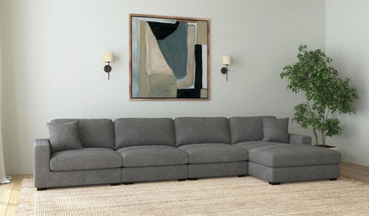Picket House Furnishings -  Mesa 4PC Sectional Set with RHF Chaise in Steno Charcoal - U-8540-9442-RCSE-4PC veiw 4