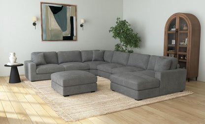 Picket House Furnishings -  Mesa 7PC Sectional Set with RHF Chaise in Steno Charcoal - U-8540-9442-RCSE-7PC veiw 3