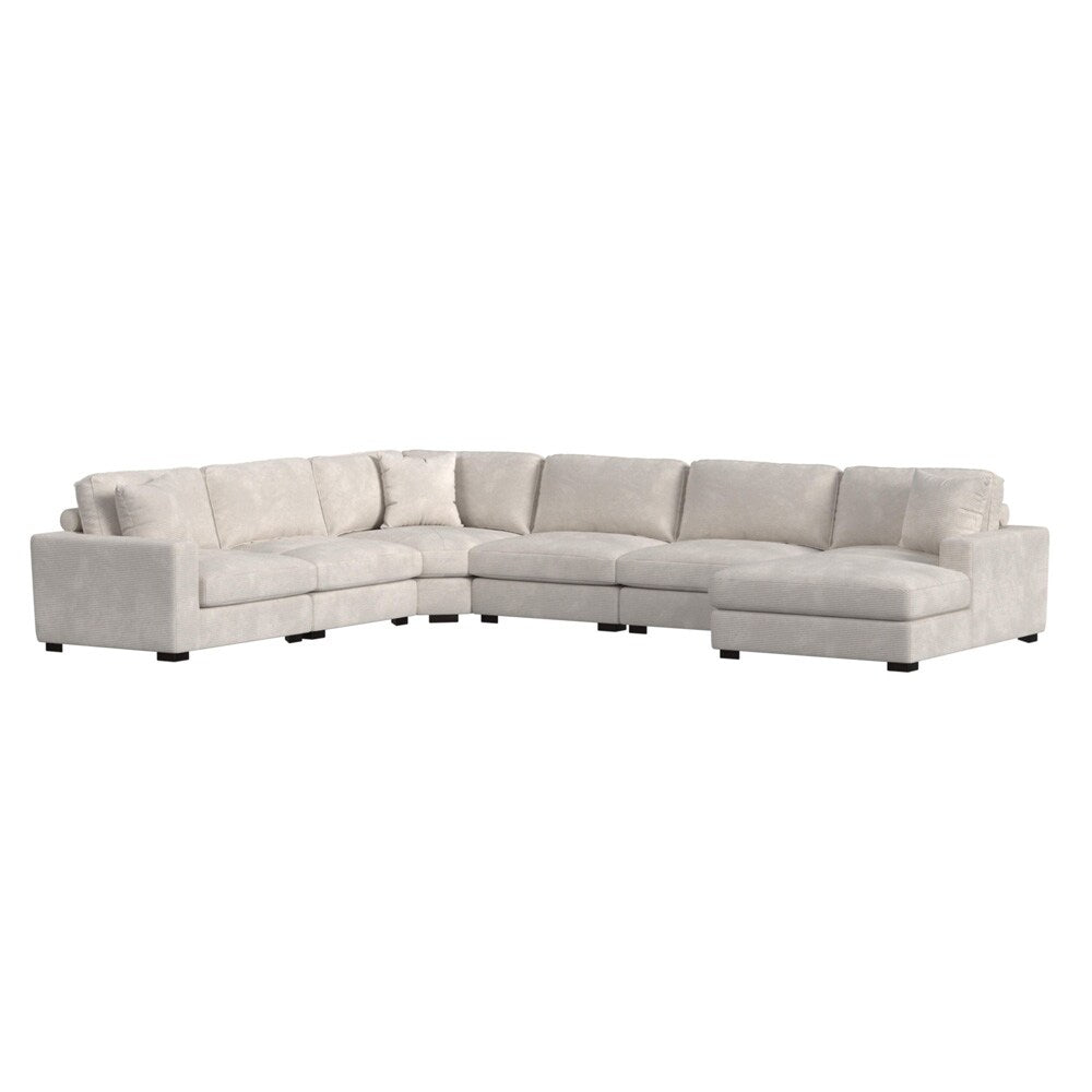 Picket House Furnishings -  Mesa 6PC Sectional Set with RHF Chaise in Steno Beige - U-8540-9440-RCSE-6PC veiw 1
