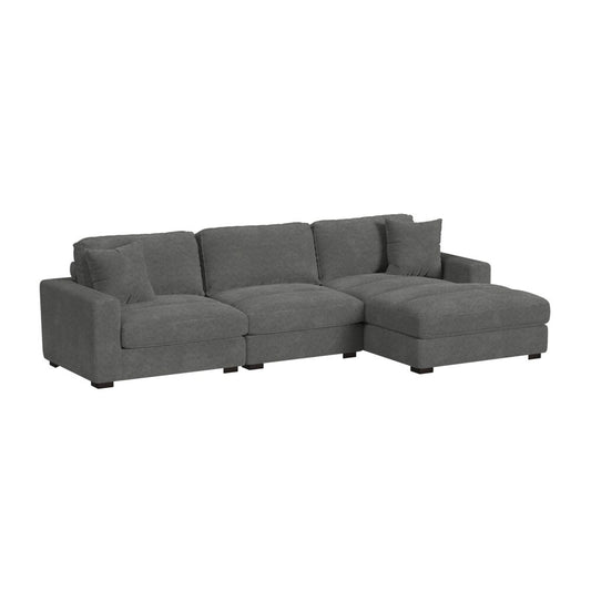 Picket House Furnishings -  Mesa 3PC Sectional Set with RHF Chaise in Steno Charcoal - U-8540-9442-RCSE-3PC veiw 1