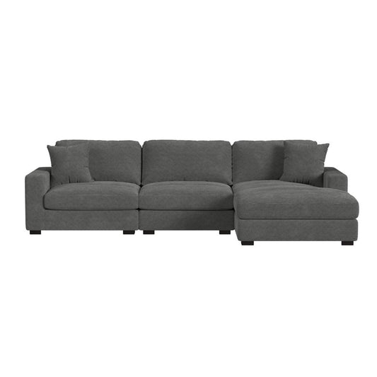 Picket House Furnishings -  Mesa 3PC Sectional Set with RHF Chaise in Steno Charcoal - U-8540-9442-RCSE-3PC veiw 2