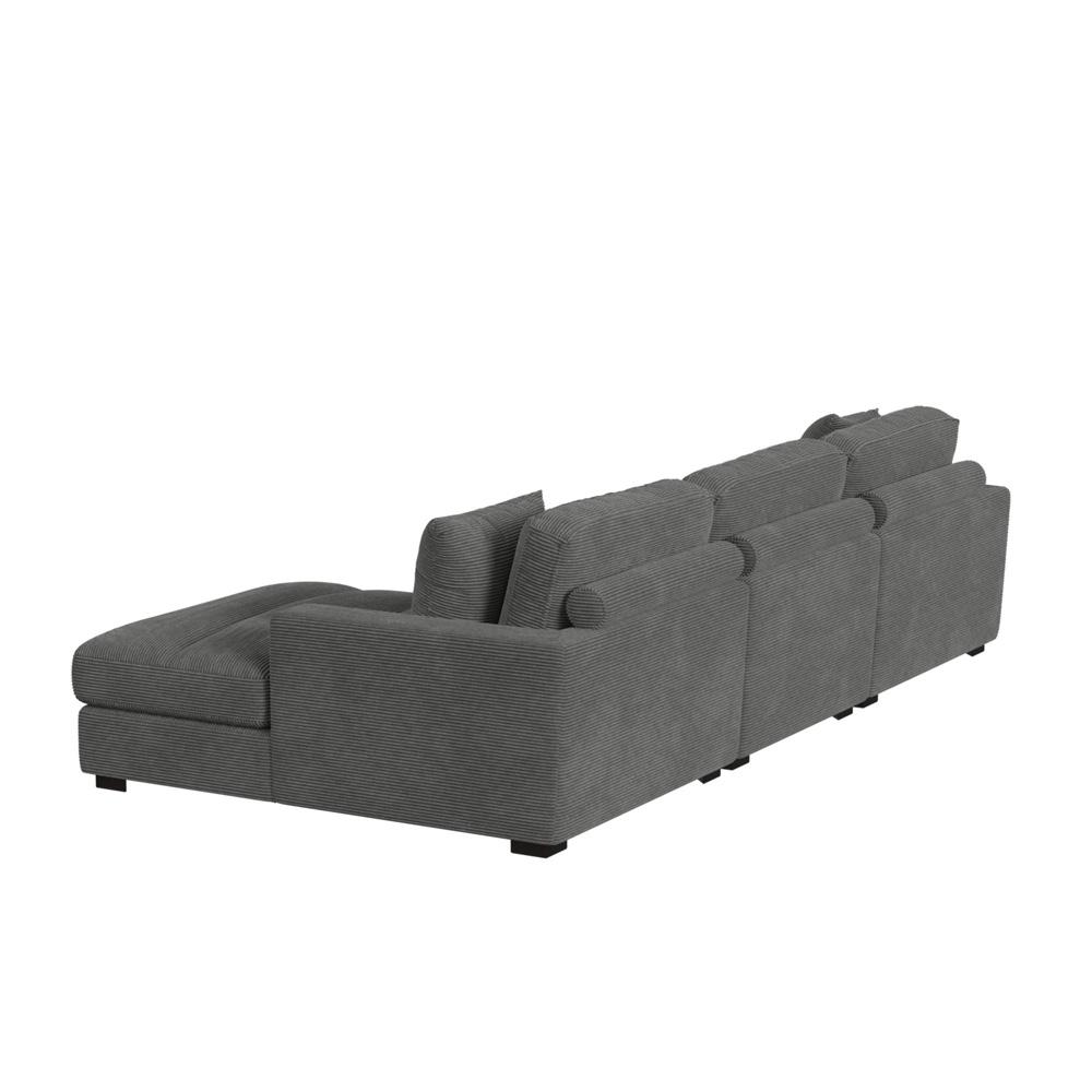 Picket House Furnishings -  Mesa 3PC Sectional Set with RHF Chaise in Steno Charcoal - U-8540-9442-RCSE-3PC veiw 3