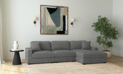 Picket House Furnishings -  Mesa 3PC Sectional Set with RHF Chaise in Steno Charcoal - U-8540-9442-RCSE-3PC veiw 4