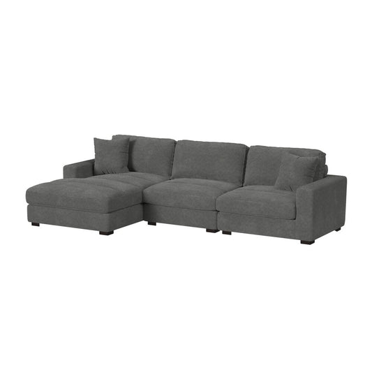 Picket House Furnishings -  Mesa  3PC Sectional Set with LHF Chaise in Steno Charcoal - U-8540-9442-LCSE-3PC veiw 1