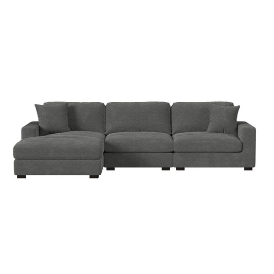 Picket House Furnishings -  Mesa  3PC Sectional Set with LHF Chaise in Steno Charcoal - U-8540-9442-LCSE-3PC veiw 2