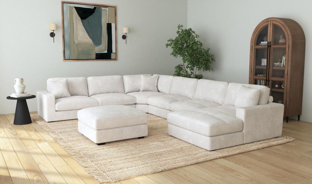 Picket House Furnishings -  Mesa Ottoman in Steno Beige - U-8540-9440-000 veiw 3