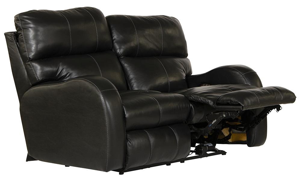 Catnapper - Angelo Power Headrest Power Lay Flat Reclining Loveseat in Black - 64462127388307388 veiw 1