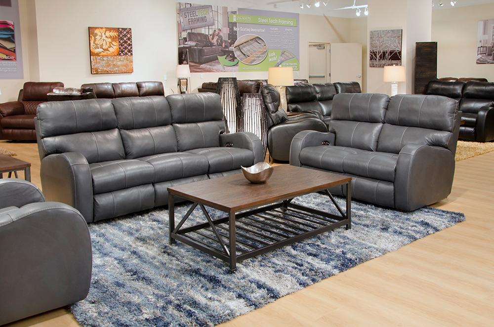 Catnapper - Angelo Power Headrest Power Lay Flat Reclining Loveseat in Gunmetal - 64462/1273-58/3073-58 veiw 2