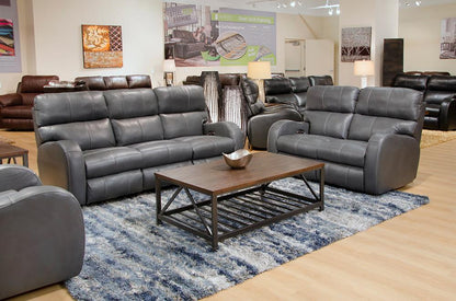 Catnapper - Angelo Power Headrest Power Lay Flat Reclining Loveseat in Gunmetal - 64462/1273-58/3073-58 veiw 2