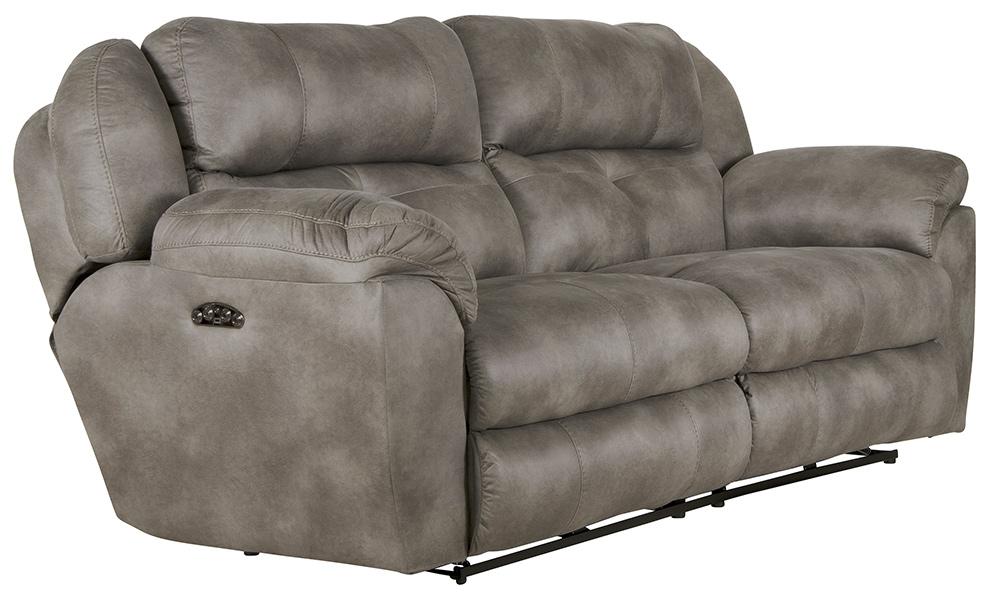 Catnapper - Ferrington Power Headrest Power Lay Flat Reclining Console Loveseat w/Storage & Cupholders in Steel - 61899130028 veiw 1