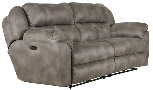 Catnapper - Ferrington Power Headrest Power Lay Flat Reclining Console Loveseat w/Storage & Cupholders in Steel - 61899130028 veiw 1