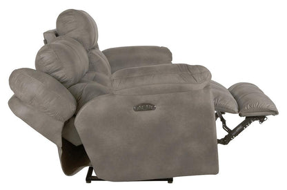 Catnapper - Ferrington Power Headrest Power Lay Flat Reclining Console Loveseat w/Storage & Cupholders in Steel - 61899130028 veiw 2