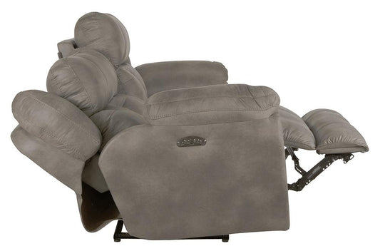 Catnapper - Ferrington Power Headrest Power Lay Flat Reclining Console Loveseat w/Storage & Cupholders in Steel - 61899130028 veiw 2