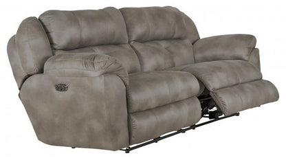 Catnapper - Ferrington Power Headrest w/Lumbar Power Lay Flat Reclining Sofa in Steel - 761891130028 veiw 1