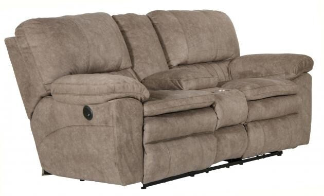Catnapper - Reyes Power Lay Flat Reclining Console Loveseat w/Storage & Cupholders in Portabella - 62409279226 veiw 1