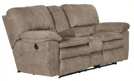Catnapper - Reyes Power Lay Flat Reclining Console Loveseat w/Storage & Cupholders in Portabella - 62409279226 veiw 1