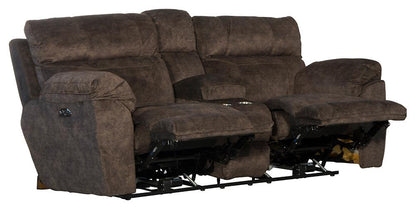 Catnapper - Sedona Power Headrest Power Lay Flat Reclining Console Loveseat w/Storage & Cupholders in Mocha - 62229279329 veiw 2