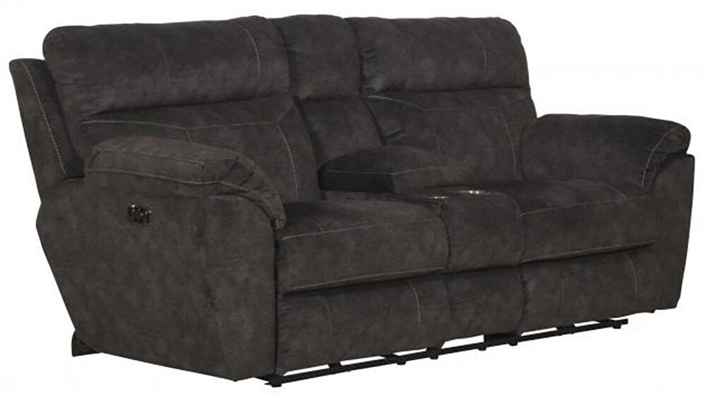 Catnapper - Sedona Power Headrest Power Lay Flat Reclining Console Loveseat w/Storage & Cupholders in Smoke - 62229/2793-28 veiw 1