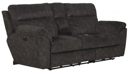 Catnapper - Sedona Power Headrest Power Lay Flat Reclining Console Loveseat w/Storage & Cupholders in Smoke - 62229/2793-28 veiw 1