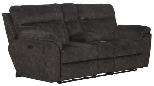 Catnapper - Sedona Power Headrest Power Lay Flat Reclining Console Loveseat w/Storage & Cupholders in Smoke - 62229/2793-28 veiw 1