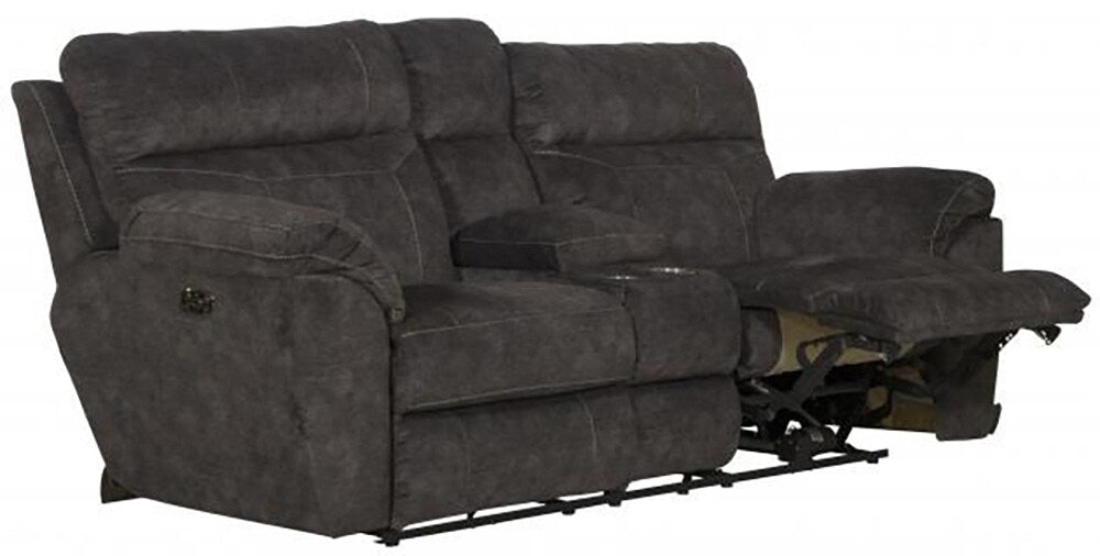 Catnapper - Sedona Power Headrest Power Lay Flat Reclining Console Loveseat w/Storage & Cupholders in Smoke - 62229/2793-28 veiw 2