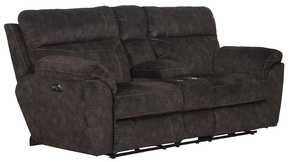 Catnapper - Sedona Power Headrest w/Lumbar Power Lay Flat Reclining Console Loveseat w/Storage & Cupholders in Smoke - 762229/2793-28 veiw 1