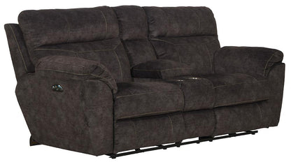Catnapper - Sedona Power Headrest w/Lumbar Power Lay Flat Reclining Console Loveseat w/Storage & Cupholders in Smoke - 762229/2793-28 veiw 1