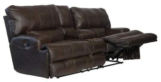 Catnapper - Wembley Lay Flat Reclining Console Loveseat in Chocolate - 4589/1283-09/3083-09 veiw 2