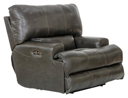 Catnapper - Wembley Power Headrest Power Lay Flat Recliner in Steel - 64580-7/1283-28/3083-28 veiw 1