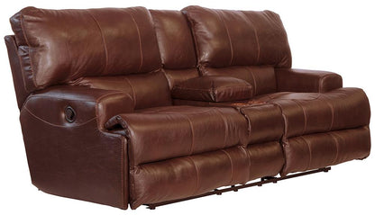 Catnapper - Wembley Power Headrest Power Lay Flat Reclining Console Loveseat in Walnut - 64589/1283-19/3083-19 veiw 1