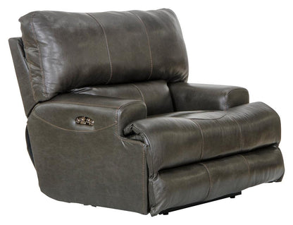 Catnapper - Wembley Power Headrest w/Lumbar Power Lay Flat Recliner in Steel - 764580-7/1283-28/3083-28 veiw 1