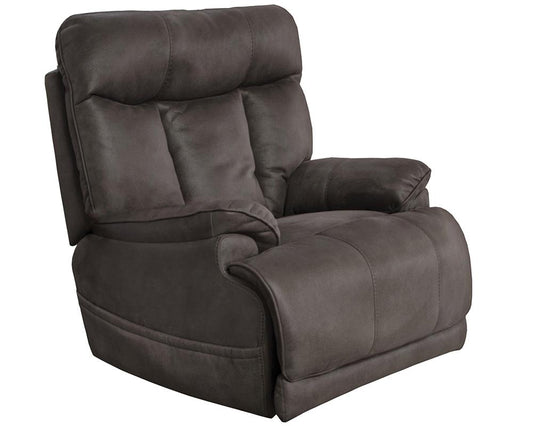 Catnapper - Anders Power Headrest w/Lumbar Power Lay Flat Recliner w/Dual Heat & Massage and Extended Ottoman in Charcoal - 7647897115318125318 veiw 1
