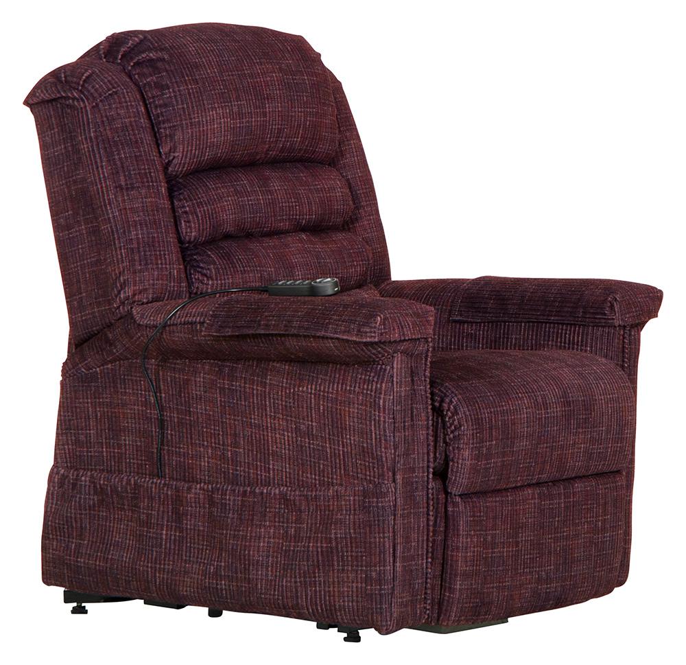 Catnapper - Soother Power Lift Full Lay-Out Chaise Recliner w/Heat & Massage in Wine - 4825/2001-34 veiw 1