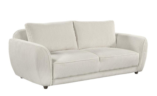 Chintaly - CHARLESTON - Modern Sofa w/ Vertical Channel Pattern & Wooden Legs - CHARLESTON-SFA-BGE veiw 1