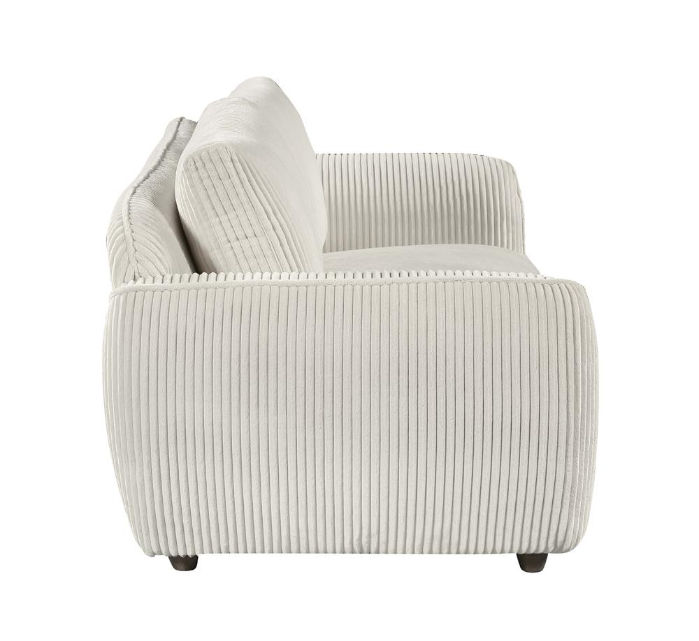 Chintaly - CHARLESTON - Modern Sofa w/ Vertical Channel Pattern & Wooden Legs - CHARLESTON-SFA-BGE veiw 3
