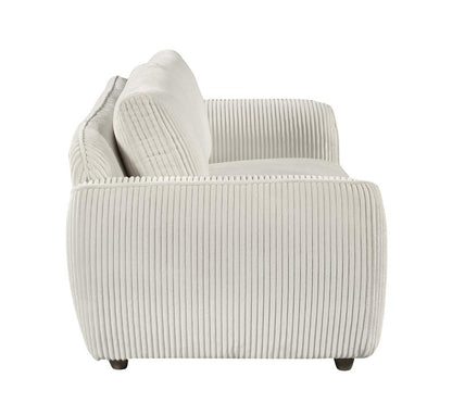 Chintaly - CHARLESTON - Modern Sofa w/ Vertical Channel Pattern & Wooden Legs - CHARLESTON-SFA-BGE veiw 3