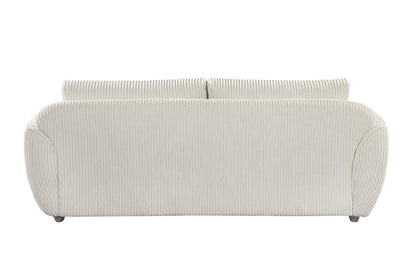 Chintaly - CHARLESTON - Modern Sofa w/ Vertical Channel Pattern & Wooden Legs - CHARLESTON-SFA-BGE veiw 4