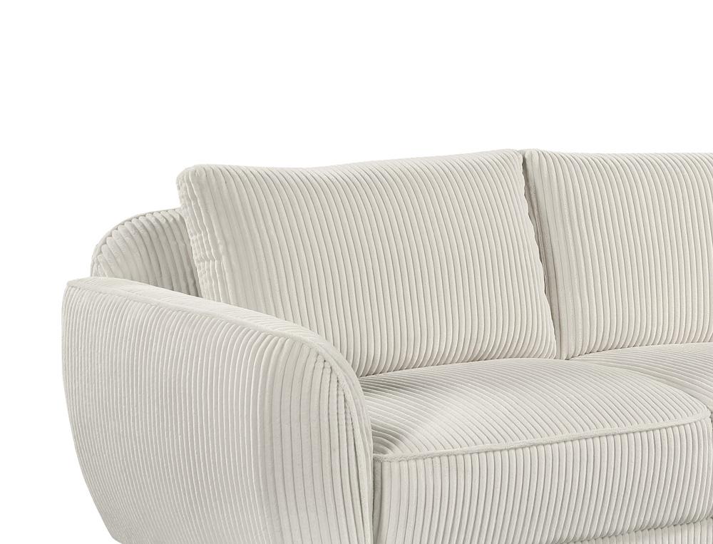 Chintaly - CHARLESTON - Modern Sofa w/ Vertical Channel Pattern & Wooden Legs - CHARLESTON-SFA-BGE veiw 6