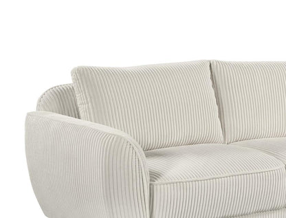 Chintaly - CHARLESTON - Modern Sofa w/ Vertical Channel Pattern & Wooden Legs - CHARLESTON-SFA-BGE veiw 6